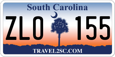 SC license plate ZLO155
