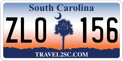 SC license plate ZLO156