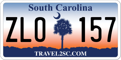 SC license plate ZLO157