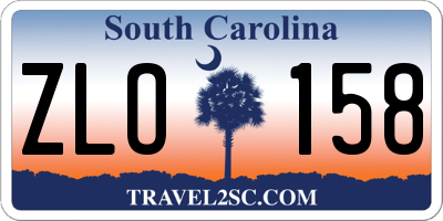 SC license plate ZLO158