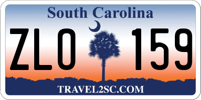SC license plate ZLO159