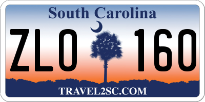 SC license plate ZLO160