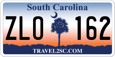 SC license plate ZLO162