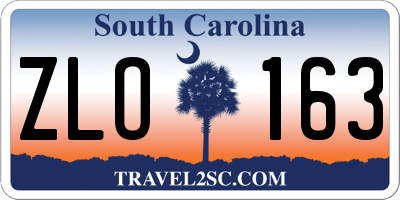 SC license plate ZLO163