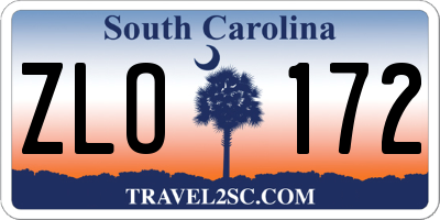 SC license plate ZLO172