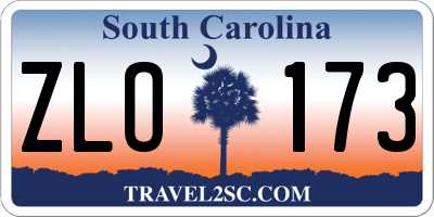 SC license plate ZLO173