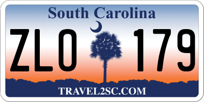 SC license plate ZLO179