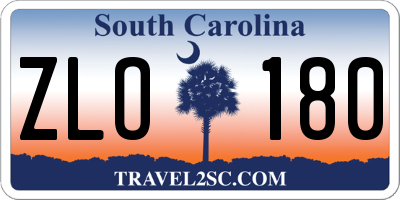 SC license plate ZLO180