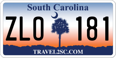 SC license plate ZLO181
