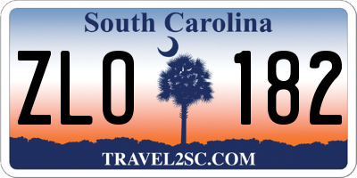 SC license plate ZLO182
