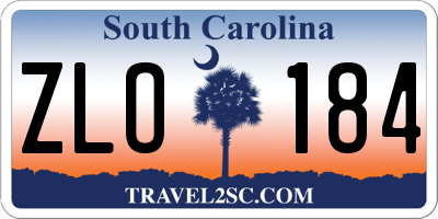 SC license plate ZLO184