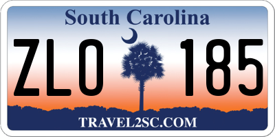 SC license plate ZLO185