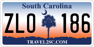 SC license plate ZLO186