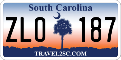 SC license plate ZLO187