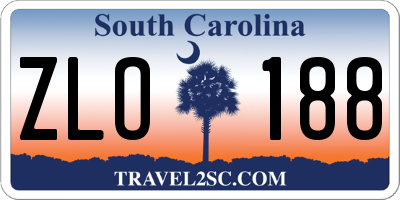 SC license plate ZLO188