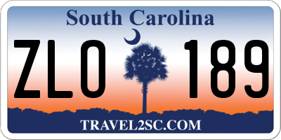 SC license plate ZLO189