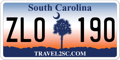 SC license plate ZLO190