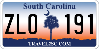 SC license plate ZLO191