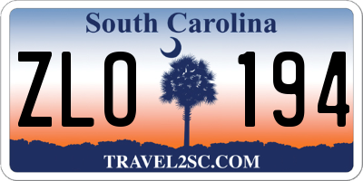SC license plate ZLO194