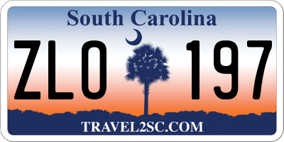 SC license plate ZLO197