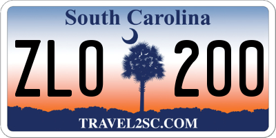 SC license plate ZLO200