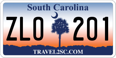 SC license plate ZLO201