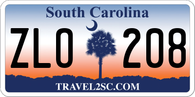 SC license plate ZLO208