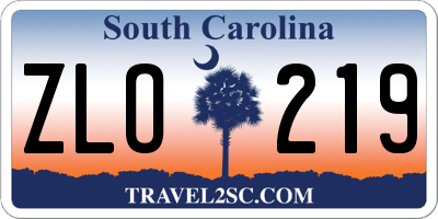 SC license plate ZLO219