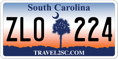 SC license plate ZLO224