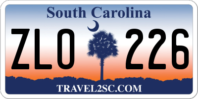 SC license plate ZLO226