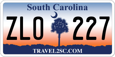 SC license plate ZLO227