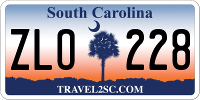 SC license plate ZLO228