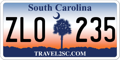 SC license plate ZLO235