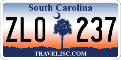 SC license plate ZLO237
