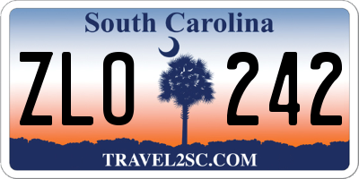SC license plate ZLO242
