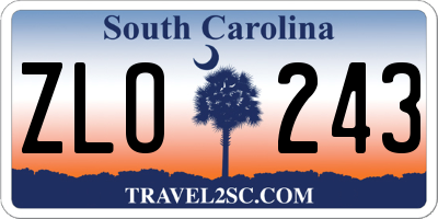 SC license plate ZLO243