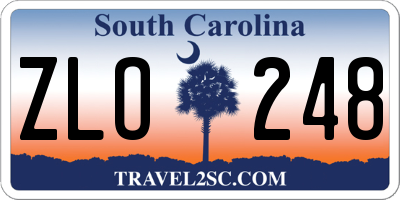 SC license plate ZLO248