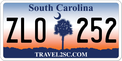 SC license plate ZLO252