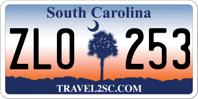 SC license plate ZLO253