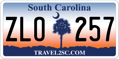 SC license plate ZLO257