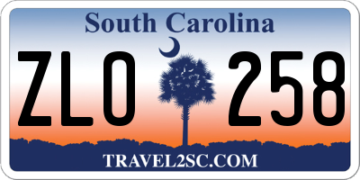 SC license plate ZLO258