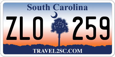 SC license plate ZLO259
