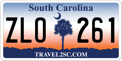 SC license plate ZLO261