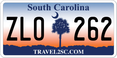 SC license plate ZLO262