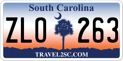 SC license plate ZLO263