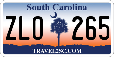 SC license plate ZLO265