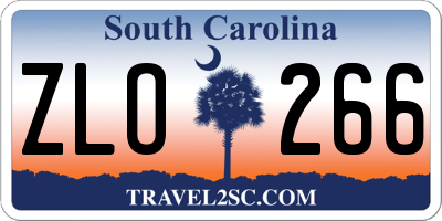 SC license plate ZLO266