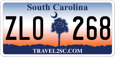 SC license plate ZLO268