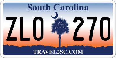SC license plate ZLO270
