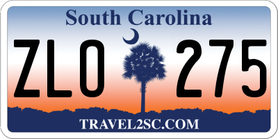 SC license plate ZLO275